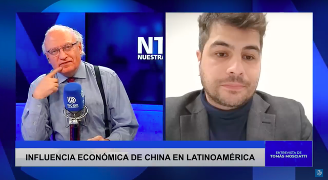 El director del Núcleo Milenio ICLAC, Francisco Urdinez, con Tomás Mosciatti en una entrevista en Radio BioBio Chile 