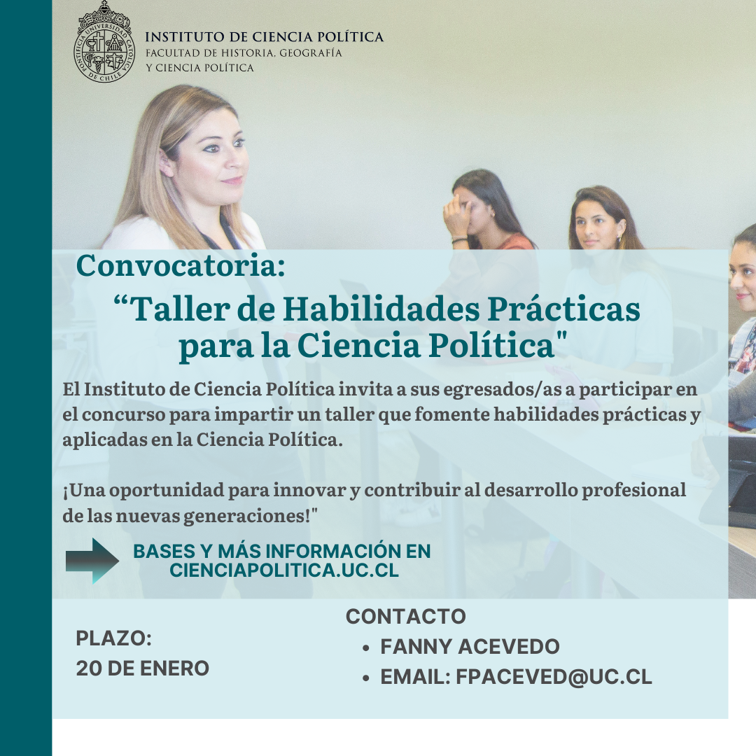 Convocatoria para Impartir el Taller de Habilidades Prácticas para la Ciencia Política