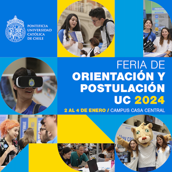 Afiche de Feria de orientación y postulación uc 2024